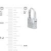 Thumbnail Image 2 of Cubic Zirconia Padlock Huggie Hoop Earrings in Sterling Silver