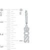 Thumbnail Image 2 of Cubic Zirconia "BOSS" Dangle Huggie Hoop Earrings in Sterling Silver