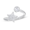 Cubic Zirconia Star Open Wrap Ring in Sterling Silver - Size 7