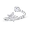 Cubic Zirconia Star Open Wrap Ring in Sterling Silver - Size 7