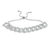 Cubic Zirconia 10mm Curb Chain Bolo Bracelet in Sterling Silver - 9"