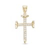 Thumbnail Image 0 of Cubic Zirconia 38mm Nail Cross Charm in 10K Gold