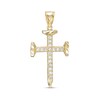 Thumbnail Image 1 of Cubic Zirconia 38mm Nail Cross Charm in 10K Gold
