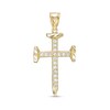 Thumbnail Image 0 of Cubic Zirconia 38mm Nail Cross Charm in 10K Gold