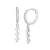 Thumbnail Image 0 of Cubic Zirconia Trio Dangle Huggie Hoop Earrings in Sterling Silver