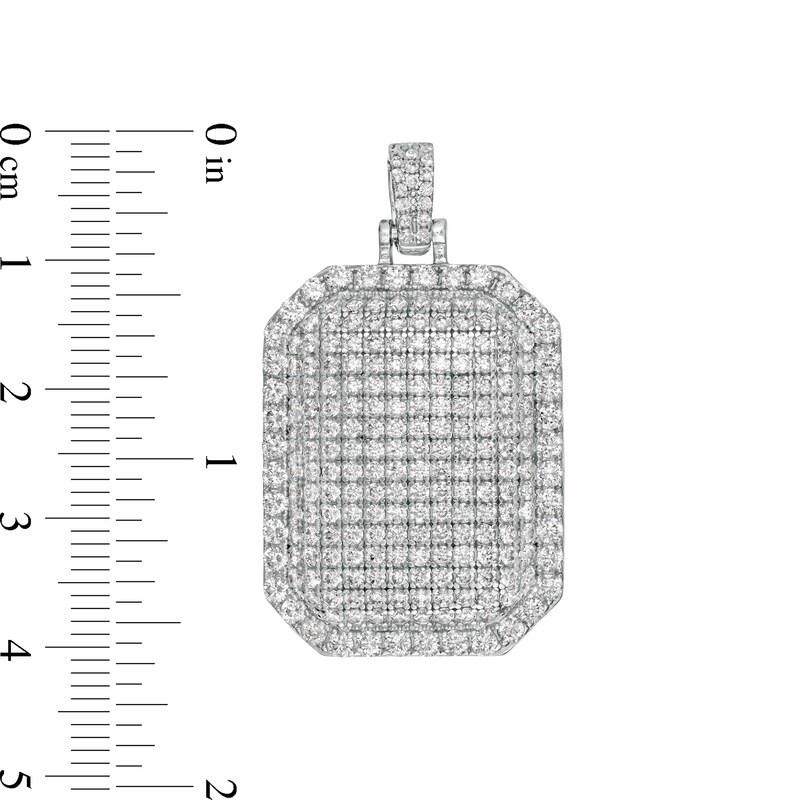 Main Image 2 of Cubic Zirconia Puffed Dog Tag Charm in Sterling Silver