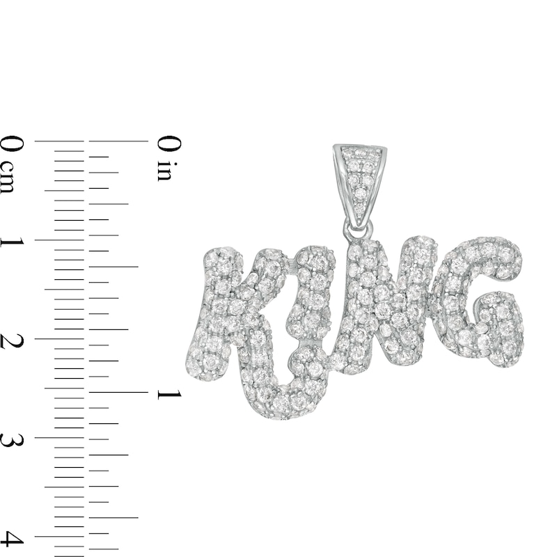 Cubic Zirconia King Charm in Solid Sterling Silver