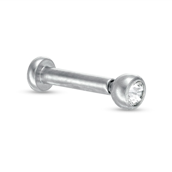 016 Gauge 2mm Crystal Labret in Titanium - 1/4"