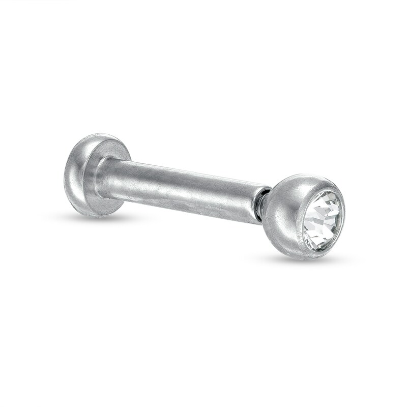 Main Image 1 of 016 Gauge 2mm Crystal Labret in Titanium - 1/4&quot;
