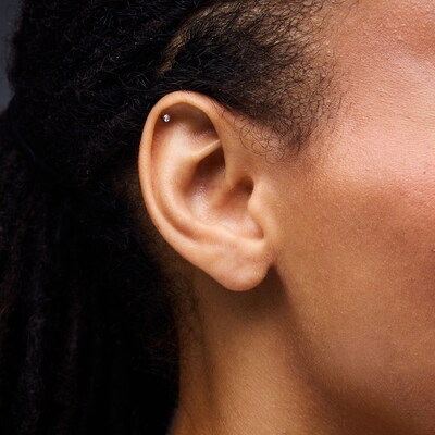 Solid Titanium Crystal Stud - 16G 5/16"