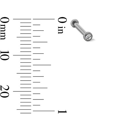 Solid Titanium Crystal Stud - 16G 5/16"