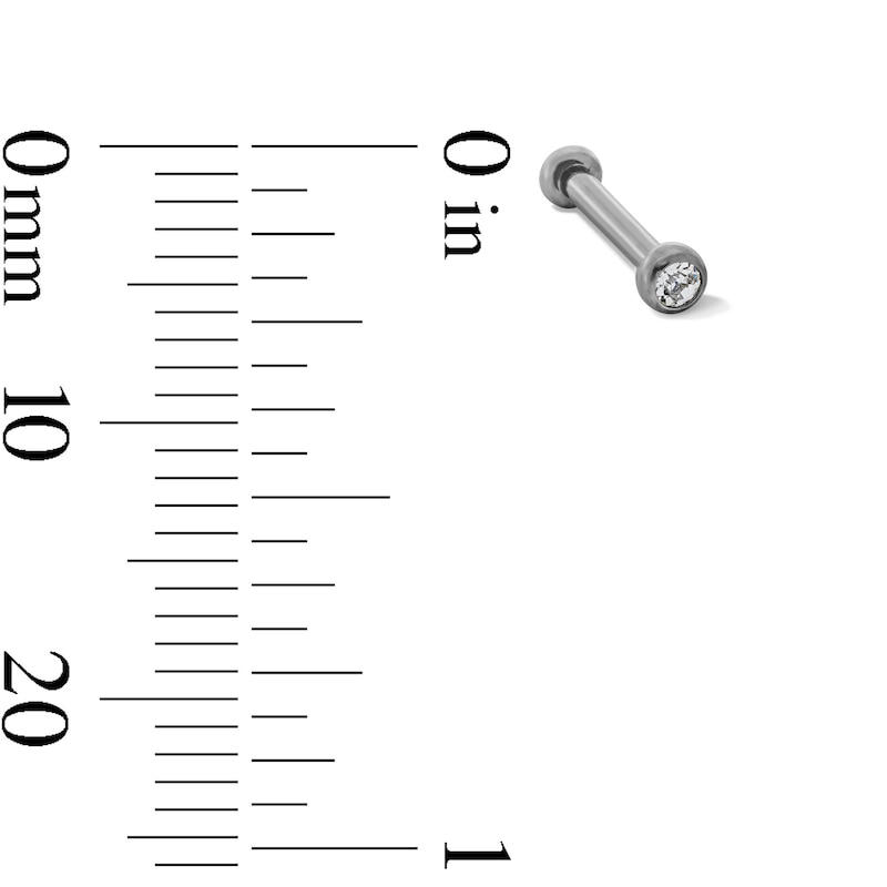 Main Image 3 of Titanium Crystal Stud - 16G 5/16"