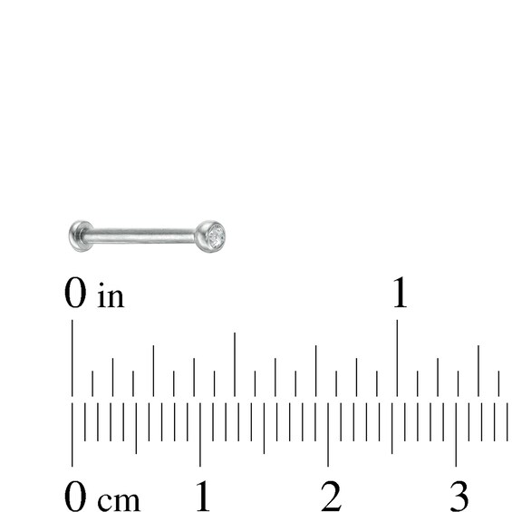 Titanium Crystal Stud - 16G 1/2"