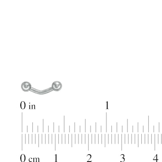 016 Gauge Curved Eyebrow Barbell in Titanium - 1/4"