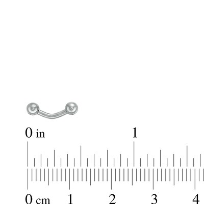 016 Gauge Curved Eyebrow Barbell in Titanium - 1/4"