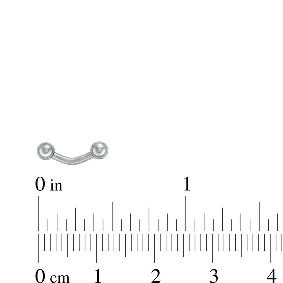 016 Gauge Curved Eyebrow Barbell in Titanium - 1/4"