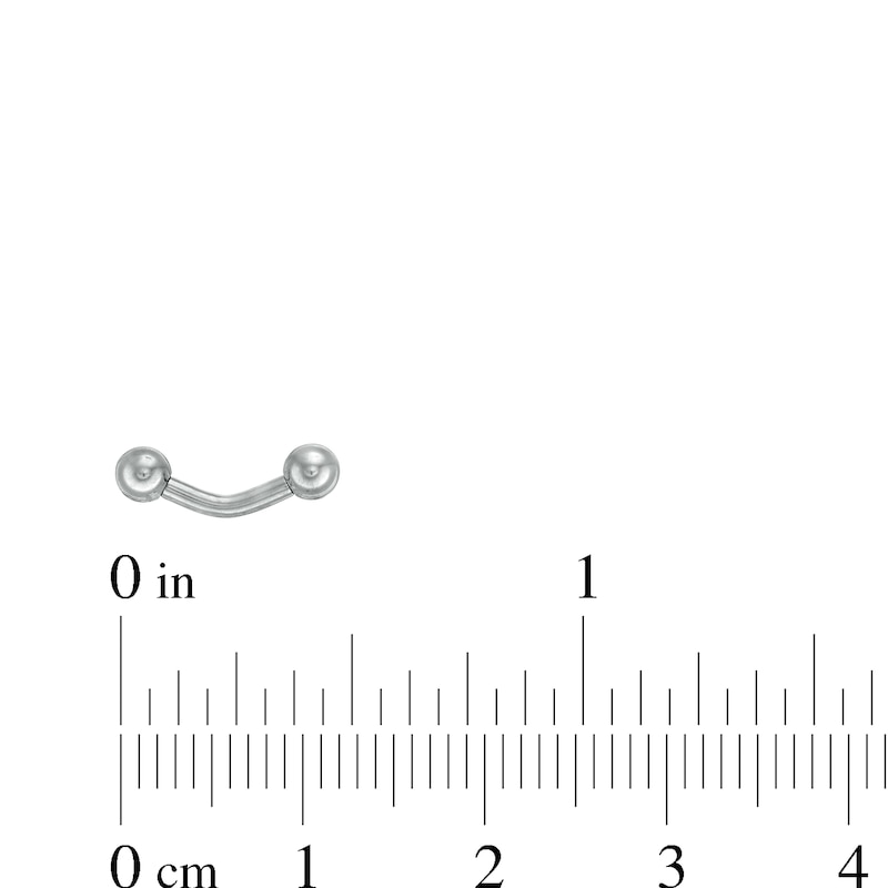 Main Image 2 of 016 Gauge Curved Eyebrow Barbell in Titanium - 1/4"
