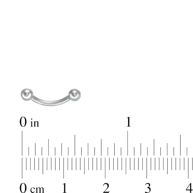 016 Gauge Curved Eyebrow Barbell in Solid Titanium - 5/16"