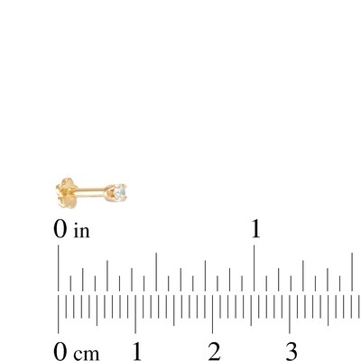 14K Gold Diamond Solitaire Stud - 16G 1/4"