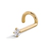 Thumbnail Image 0 of 14K Semi-Solid Gold CZ Solitaire Screw Nose Stud - 18G 1/4"