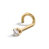 Thumbnail Image 0 of 14K Semi-Solid Gold 1/20 CT. T.W. Diamond Solitaire Screw Nose Stud - 18G 1/4"