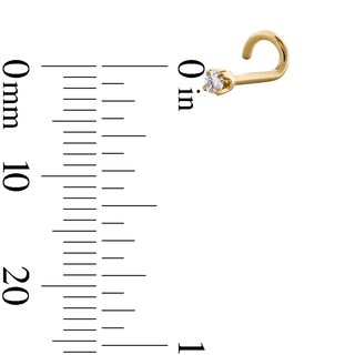 14K Semi-Solid Gold 1/20 CT. T.W. Diamond Solitaire Screw Nose Stud - 18G 1/4"