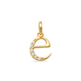 Child's Cubic Zirconia Lowercase Initial &quot;e&quot; Charm in 10K Gold