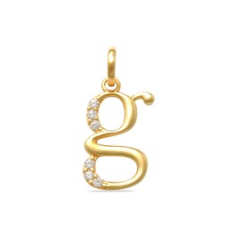 Child's Cubic Zirconia Lowercase Initial &quot;g&quot; Charm in 10K Gold