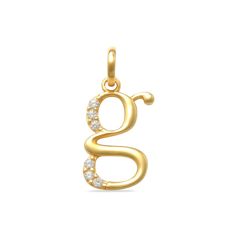 Child's Cubic Zirconia Lowercase Initial "g" Charm in 10K Gold