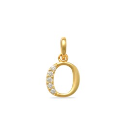 Child's Cubic Zirconia Lowercase Initial &quot;o&quot; Charm in 10K Gold
