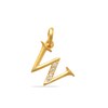 Child's Cubic Zirconia Lowercase Initial "w" Charm in 10K Gold