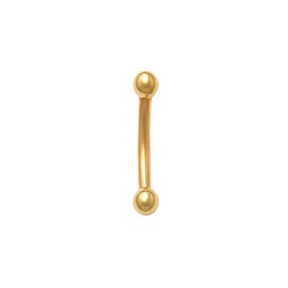 10K Gold Curved Belly Button Ring - 18G