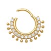 Thumbnail Image 1 of 10K Gold CZ Beaded Hoop - 18G 5/16"