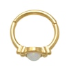 Thumbnail Image 2 of 10K Gold Simulated Opal Tri-Bead Hoop - 18G 5/16"