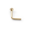 Thumbnail Image 4 of 018 Gauge Diamond Accent Solitaire L-Shape Nose Barbell in 14K Gold - 1/4"
