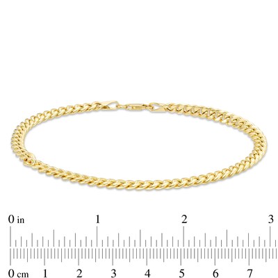 120 Gauge Semi-Solid Cuban Curb Chain Bracelet in 10K Gold - 8.5"