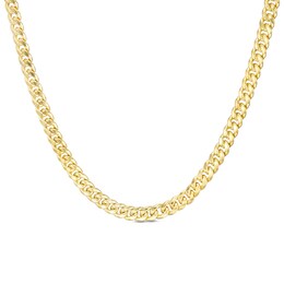 120 Gauge Semi-Solid Cuban Curb Chain Necklace in 10K Gold - 22&quot;