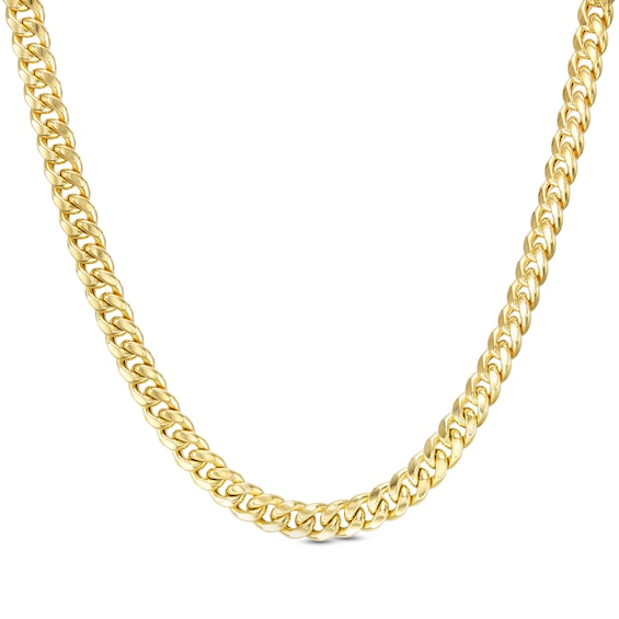 120 Gauge Semi-Solid Cuban Curb Chain Necklace in 10K Gold - 20"