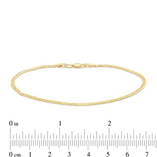 060 Gauge Solid Cuban Curb Chain Bracelet in 10K Gold - 8"