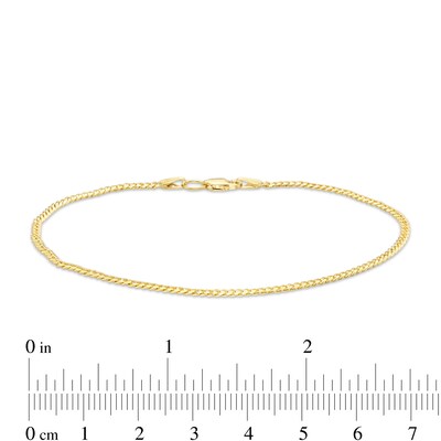 060 Gauge Solid Cuban Curb Chain Bracelet in 10K Gold - 8"