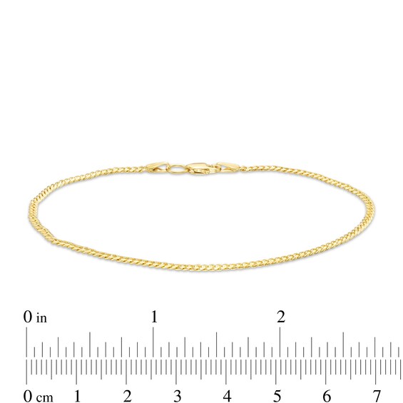 060 Gauge Solid Cuban Curb Chain Bracelet in 10K Gold - 8"
