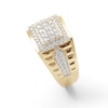 1 CT. T.W. Diamond Rectangle Frame Ribbed Shank Ring in 10K Gold