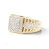 Thumbnail Image 3 of 1 CT. T.W. Diamond Rectangle Frame Ribbed Shank Ring in 10K Gold
