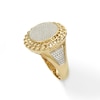 1/2 CT. T.W. Diamond Chain Frame Coin-Style Ring in 10K Gold