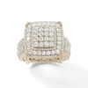 3 CT. T.W. Composite Diamond Cushion Frame Vintage-Style Ring in 10K Gold