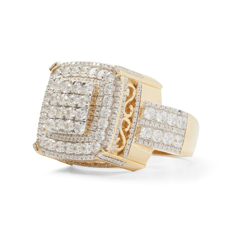 3 CT. T.W. Composite Diamond Cushion Frame Vintage-Style Ring in 10K Gold