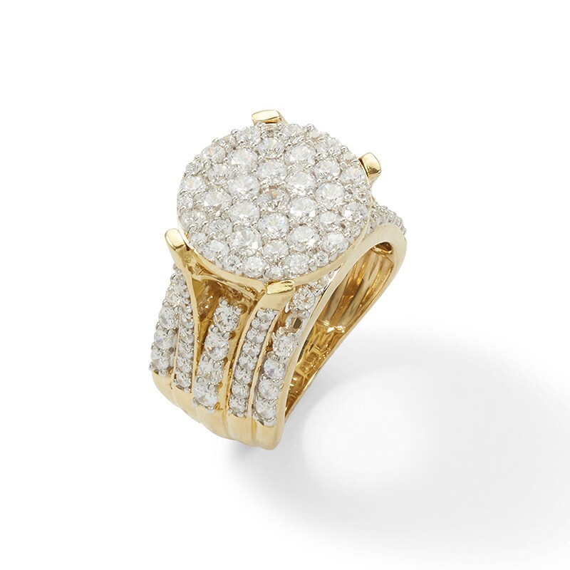 3 CT. T.W. Composite Diamond Layered Shank Ring in 10K Gold
