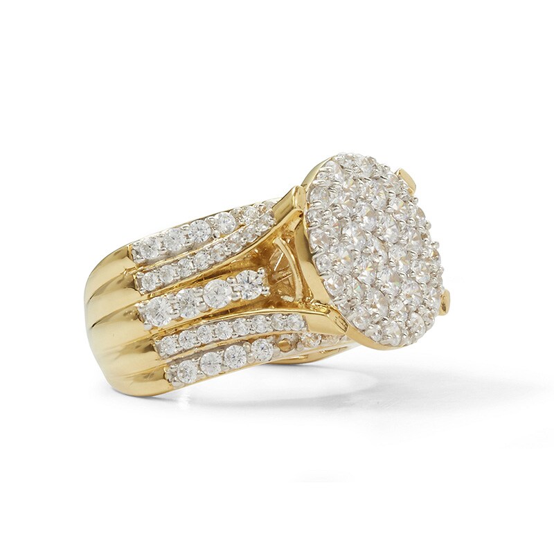 3 CT. T.W. Composite Diamond Layered Shank Ring in 10K Gold