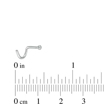 Titanium Crystal Solitaire Screw Nose Stud - 18G 1/4"