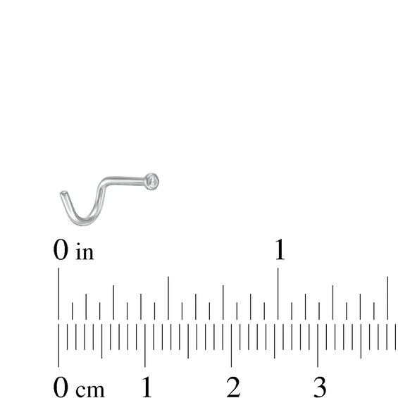 Titanium Crystal Solitaire Screw Nose Stud - 18G 1/4"